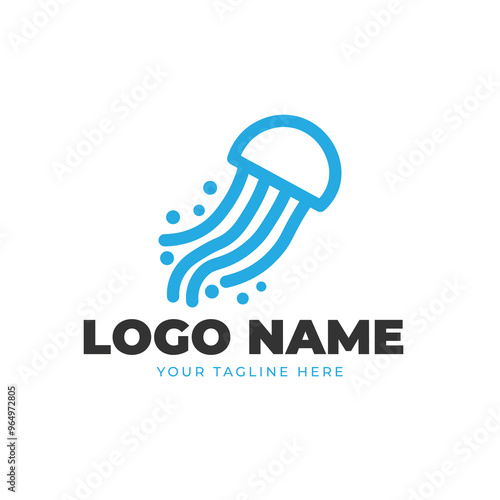 Minimalist Simple elegant Jellyfish logo template