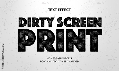 dirty screen print text effect. 100% editable vector.