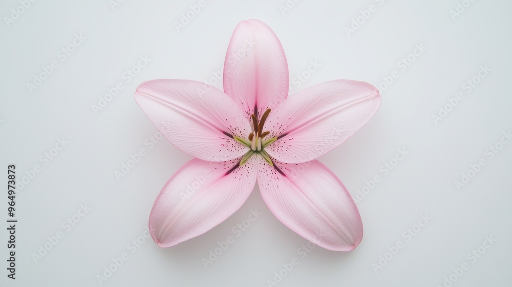 Pink Lily Flower on White Background Pink Lily Flower on White Background