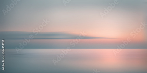 Minimalistic seascape, sea sunset, vector illustration	