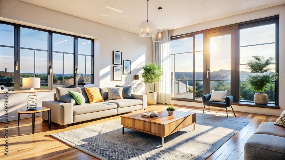 Minimalist luxury modern living room interior design, morning light, modern interior concept for use. contemporary interior design. Minimalist luxury modern living room interior design, morning light, modern interior concept for use. contemporary interior design.