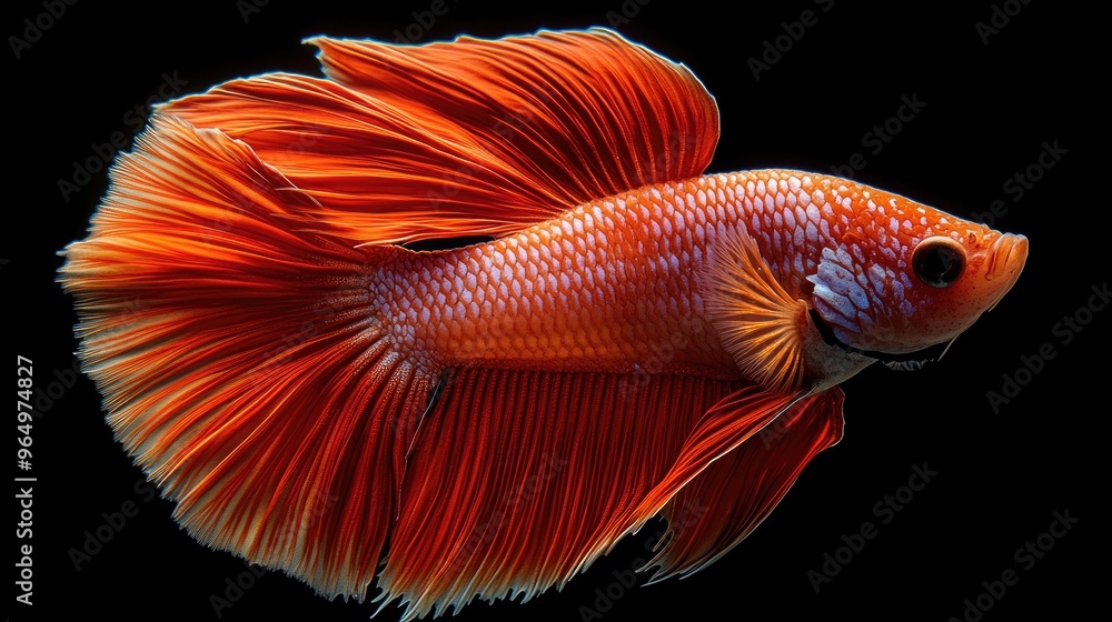 Orange Betta Fish with Long Fins Orange Betta Fish with Long Fins