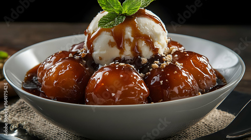 A delicious dessert featuri...