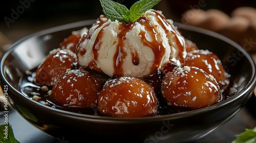 A delicious dessert featuri...