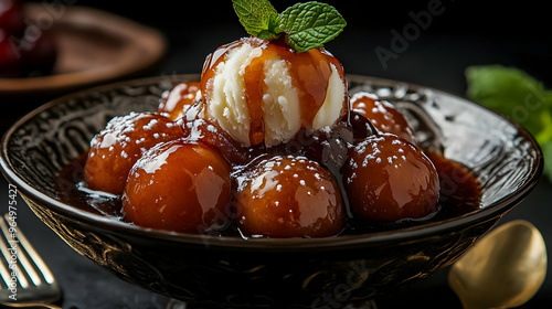 A delicious dessert featuri...