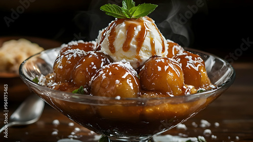 A delicious dessert featuri...