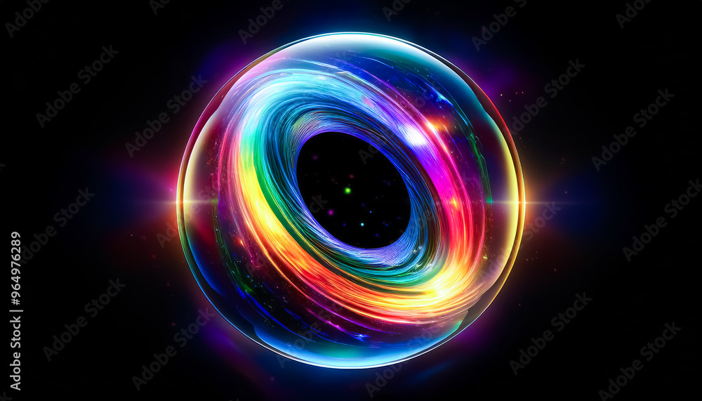 crystal ball with iridescent galaxies, star, space, curve, rotation, spiral, shine, ornament, glass, beautiful, glowing, art, black background, illustration, design crystal ball with iridescent galaxies, star, space, curve, rotation, spiral, shine, ornament, glass, beautiful, glowing, art, black background, illustration, design