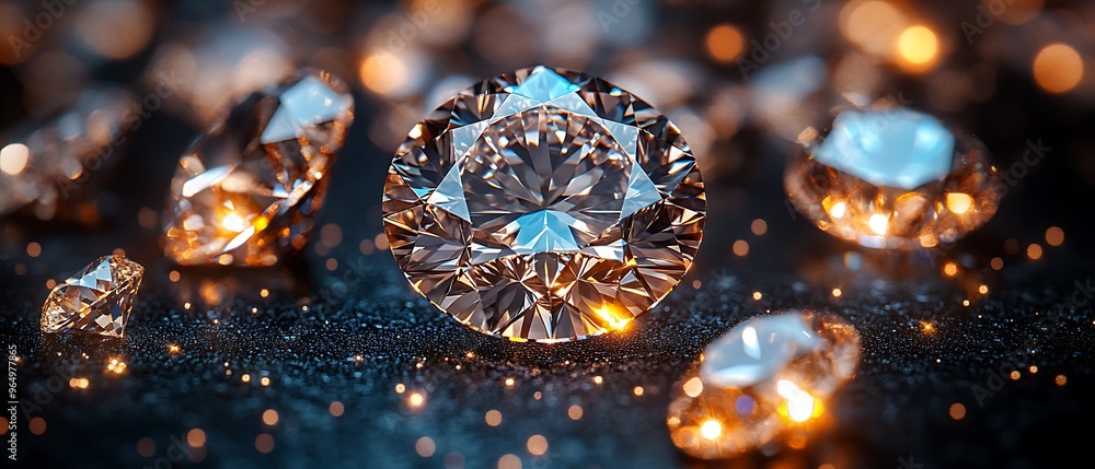 Sparkling diamonds on a black background. Sparkling diamonds on a black background.
