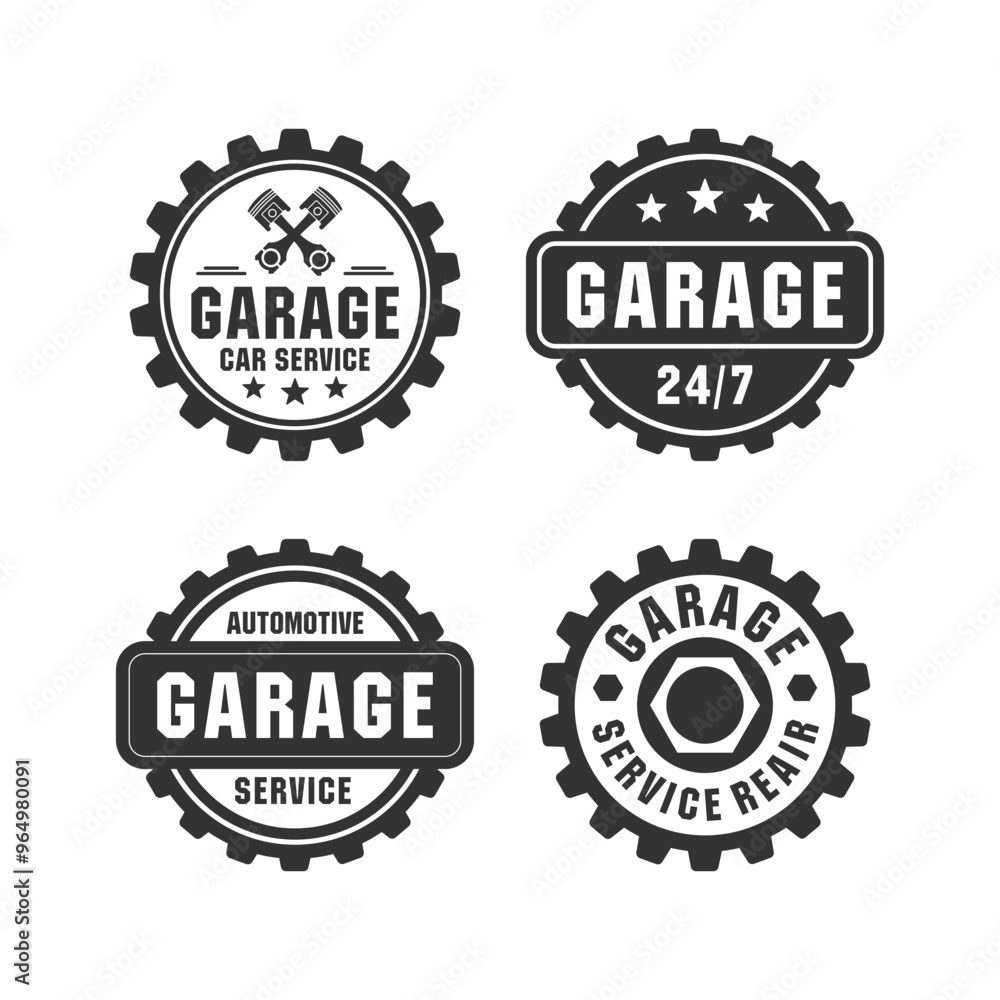 Garage stamp illustration design collection