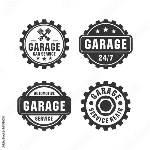 Obraz na płótnie Garage stamp illustration design collection w salonie