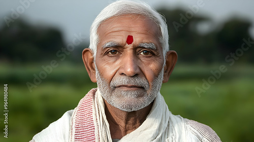 A portrait of an elderly ma...