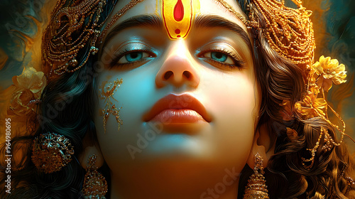A serene portrait of a godd...