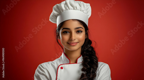 A smiling chef in a white u...