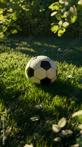 Football field on sunny grass