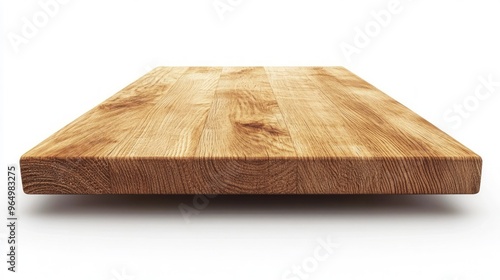 Elegant Wooden Tabletop with Smooth Finish on White Background