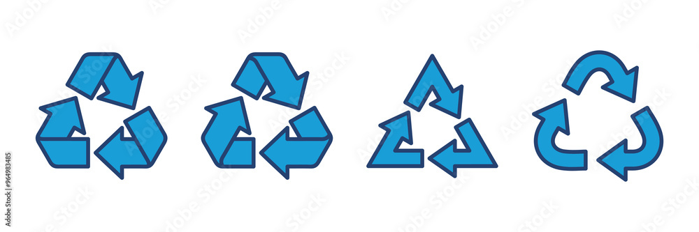 Recycle icon vector. Recycling vector icon. Recycle icon vector. Recycling vector icon.