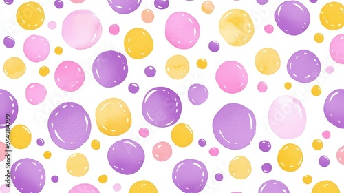 Wallpaper Mural Watercolor Purple Pink Yellow Circles Pattern Background Torontodigital.ca