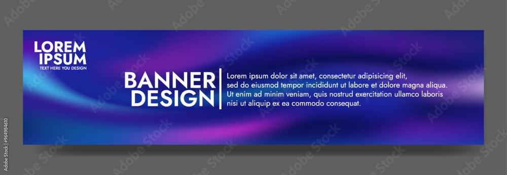 Abstract blue and violet wave gradient Banner Design Template Abstract blue and violet wave gradient Banner Design Template