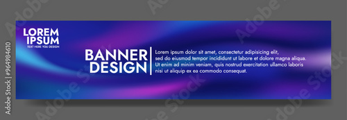 Abstract blue and violet wave gradient Banner Design Template