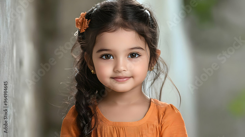 A smiling young girl with l...