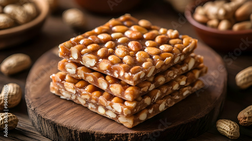 A stack of nut bars made wi...