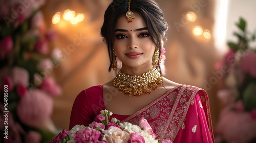 A woman in traditional atti...