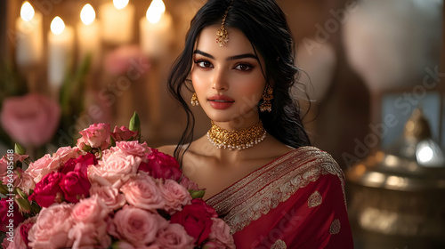 A woman in traditional atti...