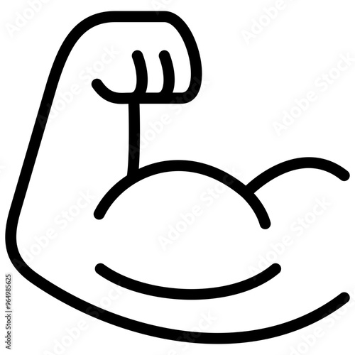 muscle icon illustration design with outline