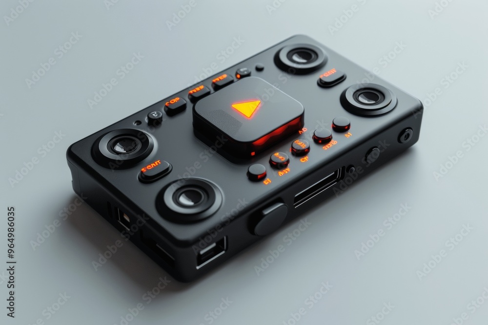 Fototapeta premium Elegant video icon positioned against pure white backdrop, embodying digital media playback with refined design and clear visual representation. Modern multimedia concept