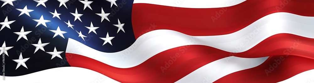 American Flag Flowing in the Wind - Generative AI American Flag Flowing in the Wind - Generative AI
