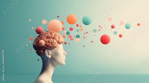 An abstract illustration depicting the concept of creative thinking, with a stylized brain and interconnected neural pathways symbolizing innovation and insight.