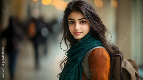 A young woman with long hai...