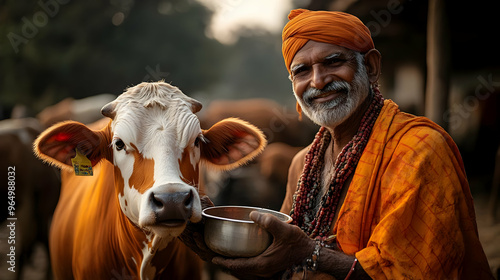 An elderly man in tradition...