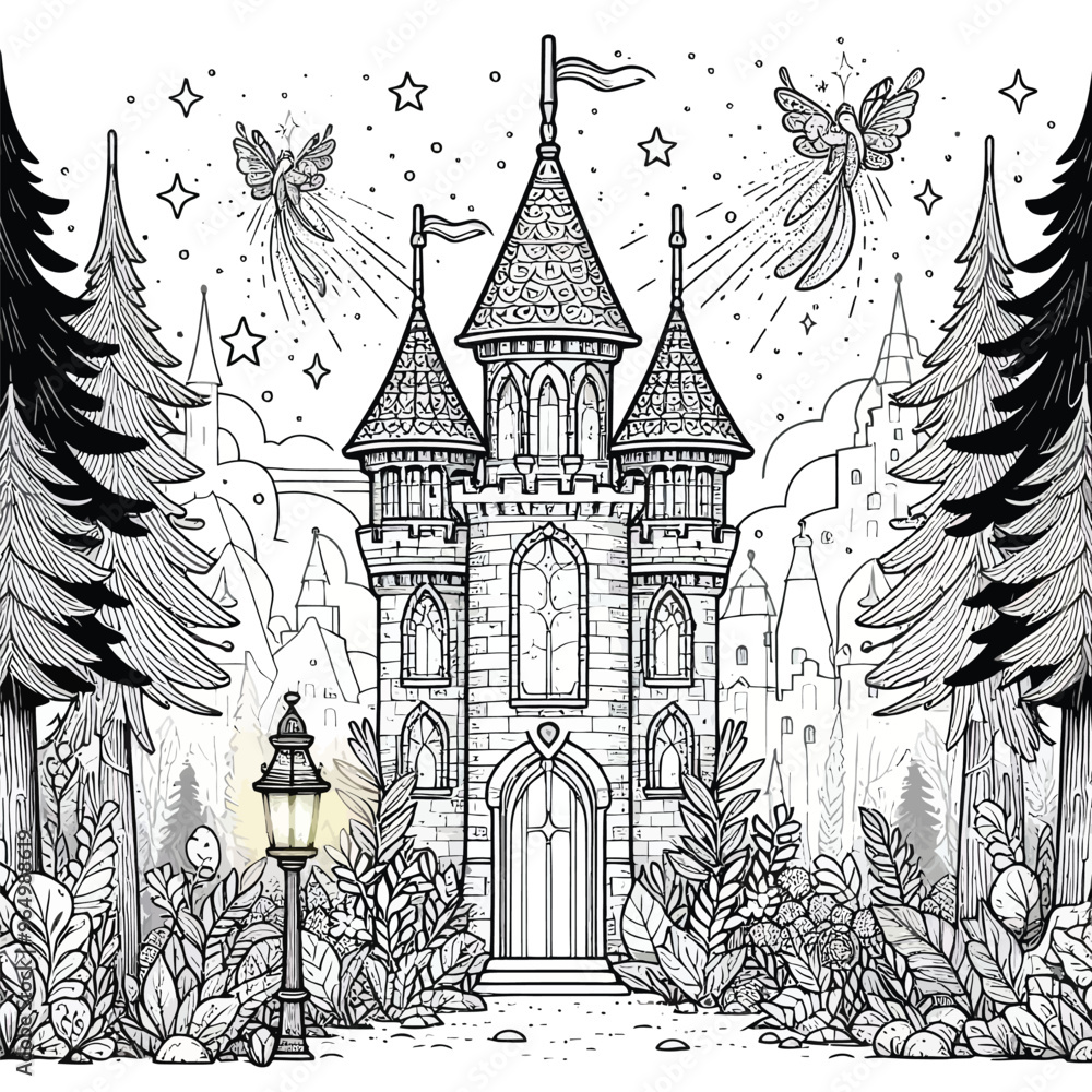 Obraz premium Lantern Coloring Page 