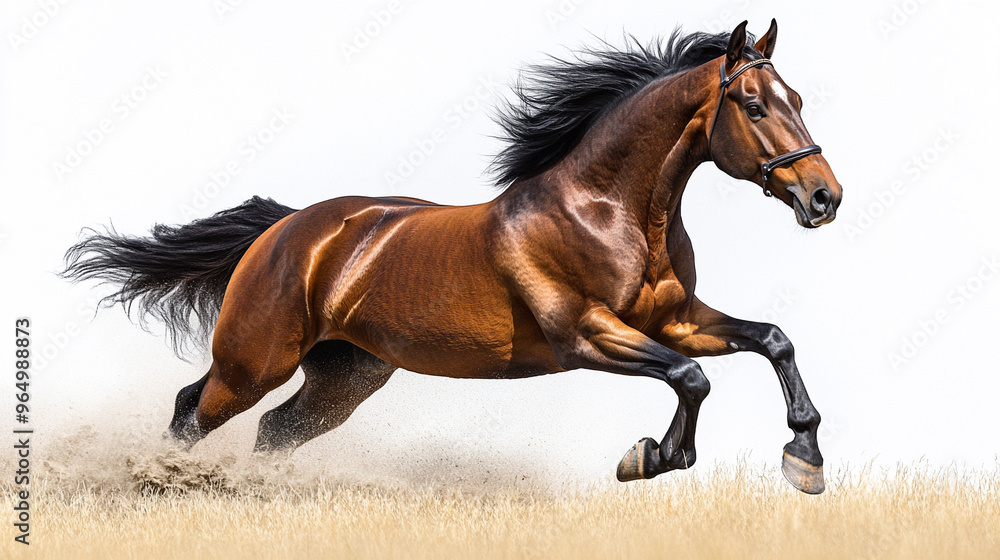 A powerful bay horse A powerful bay horse