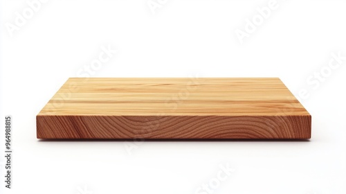 Minimalist Wooden Cutting Board on White Background, Clean Simplicity in Kitchen Design