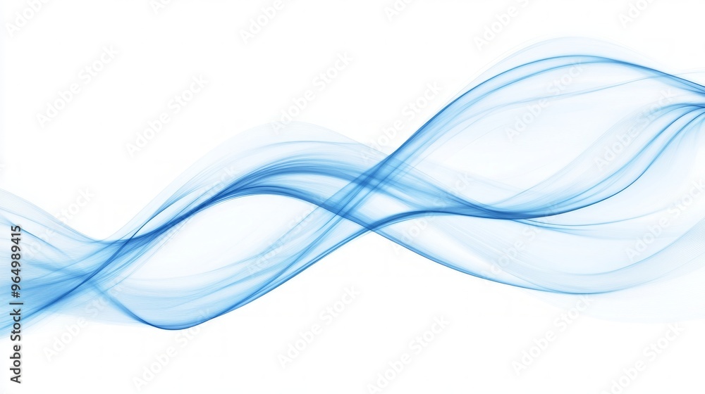 Dynamic Blue Wave Abstract Art on White Background Dynamic Blue Wave Abstract Art on White Background