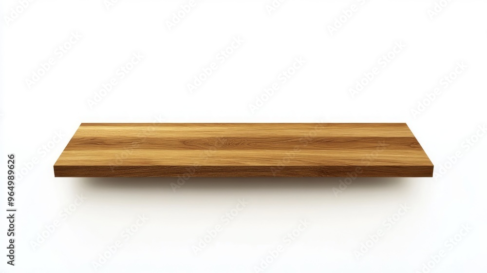 Minimalist Wooden Shelf on White Background in Modern Scandinavian Style Minimalist Wooden Shelf on White Background in Modern Scandinavian Style