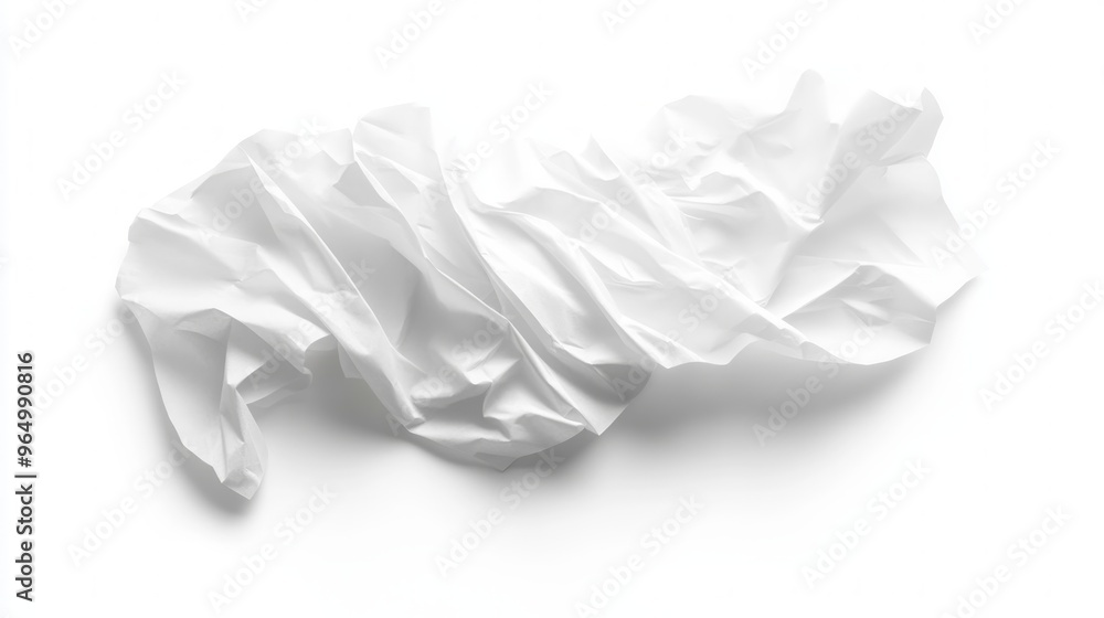 Crumpled White Paper on a Minimalist White Background Crumpled White Paper on a Minimalist White Background