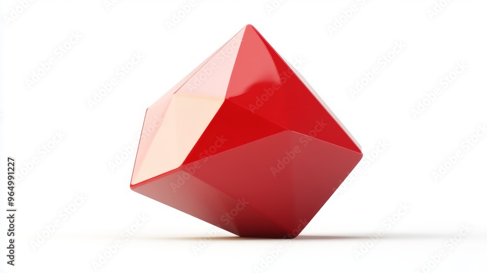 Red Geometric Shape on White Background Red Geometric Shape on White Background