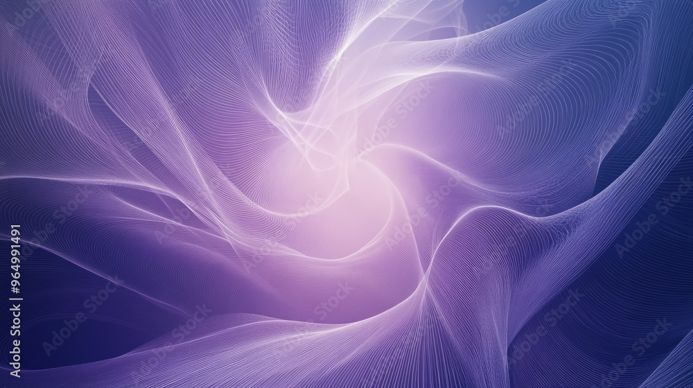 Fototapeta premium Abstract purple and white background with swirling lines.