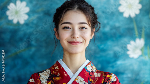 Foreign Visitor Embracing Japanese Culture
日本文化を楽しむ観光客