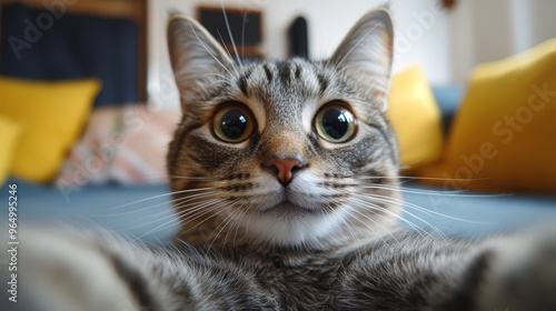 Cat selfie. Cat taking selfie