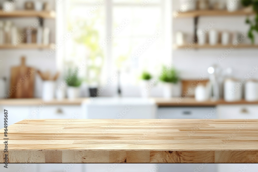 kitchen table background, wood counter top on blur of white clean abstract home interior with bokeh. used for display or montage your wooden for dining background. table banner, ai kitchen table background, wood counter top on blur of white clean abstract home interior with bokeh. used for display or montage your wooden for dining background. table banner, ai