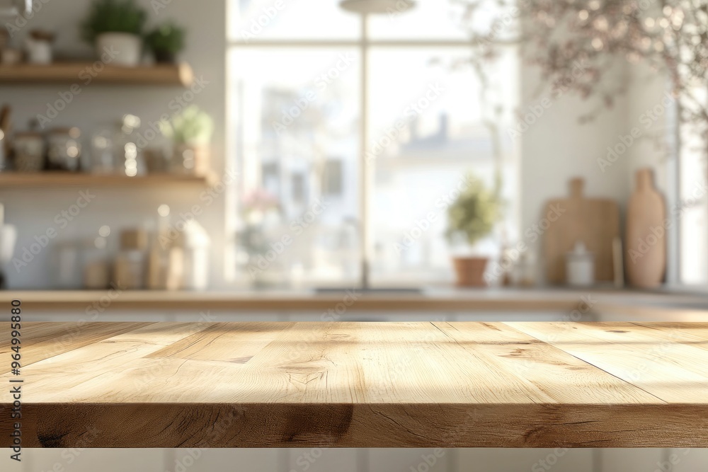 kitchen table background, wood counter top on blur of white clean abstract home interior with bokeh. used for display or montage your wooden for dining background. table banner, ai kitchen table background, wood counter top on blur of white clean abstract home interior with bokeh. used for display or montage your wooden for dining background. table banner, ai