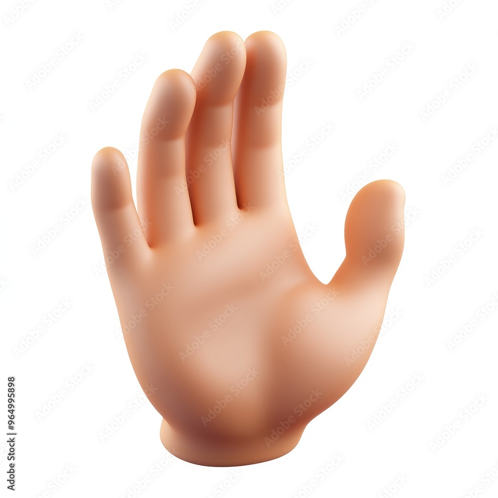 A cartoon hand with an outstretched palm, beckoning you to come closer. The simplicity of its design adds a touch of whimsy to this universal gesture A cartoon hand with an outstretched palm, beckoning you to come closer. The simplicity of its design adds a touch of whimsy to this universal gesture
