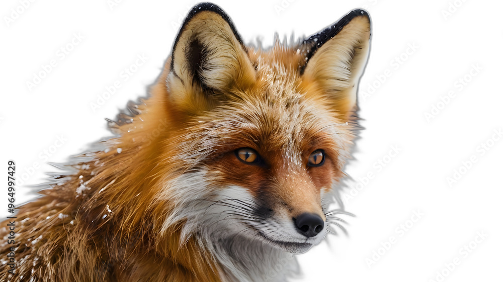 Fototapeta premium Wildlife animal fox isolated on white background