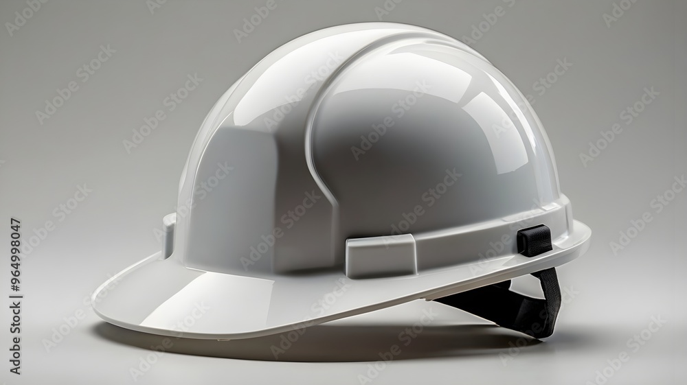 A compact white hard hat with a minimalist design A compact white hard hat with a minimalist design