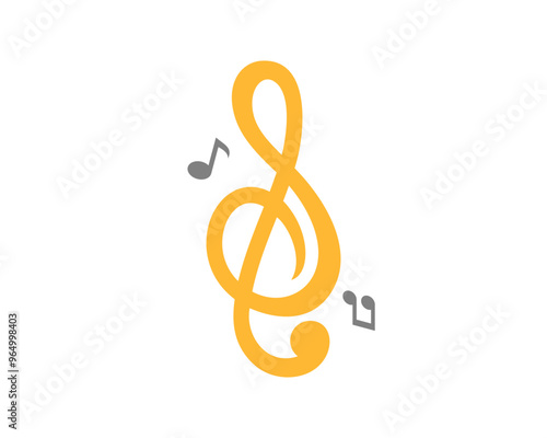 G clef music notes forming letter S logo