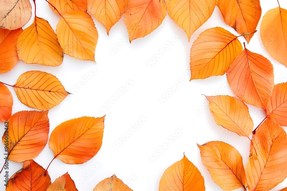 Autumn Banner with Orange Leaves - Abstract Background Autumn Banner with Orange Leaves - Abstract Background